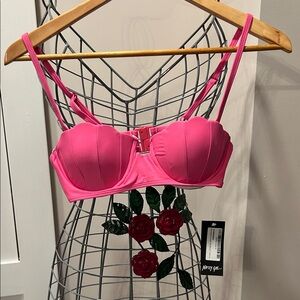 NWT Nasty Gal Vibrant Pink bikini top
